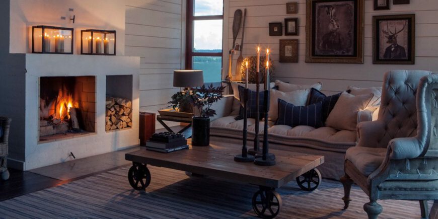 Salón decorado Vintage